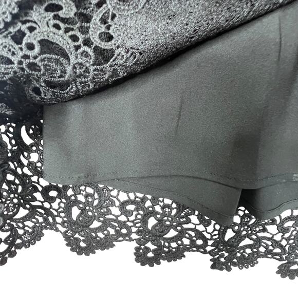 Banana Republic Heritage Belted Lace Shirt Dress Women Size 2 Black Crochet Hem - Picture 14 of 15